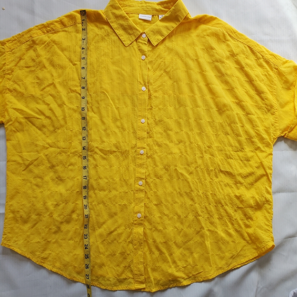 Westbound Yellow Button Down Top - Picture 5 of 6